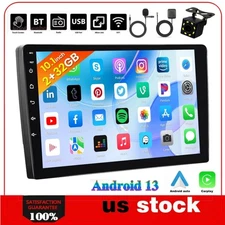 10.1'' Double 2 Din Android 13 Touch Screen Car Stereo Radio GPS WIFI BT Carplay
