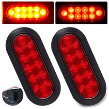 2pcs Red 6" Truck LED Light Kit Oval Red Suitable for Cars, Trucks, Pickups, AAQ