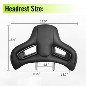 Pair Seat Headrest Black PU Rod Dia 14mm Space 140mm Fit Civic/BMW 3 Serise