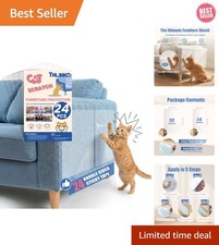 24PCS Clear Double-Sided Cat Scratch Furniture Protector Tape - Ultimate Defense