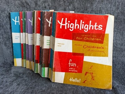 Lot of 32 Vintage Highlights for Children Magazines Retro Ephemera 1968 69 70