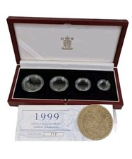 1999 Britannia Four-Coin Set Gold Proof Box, Coa and Capsules.NO COINS.