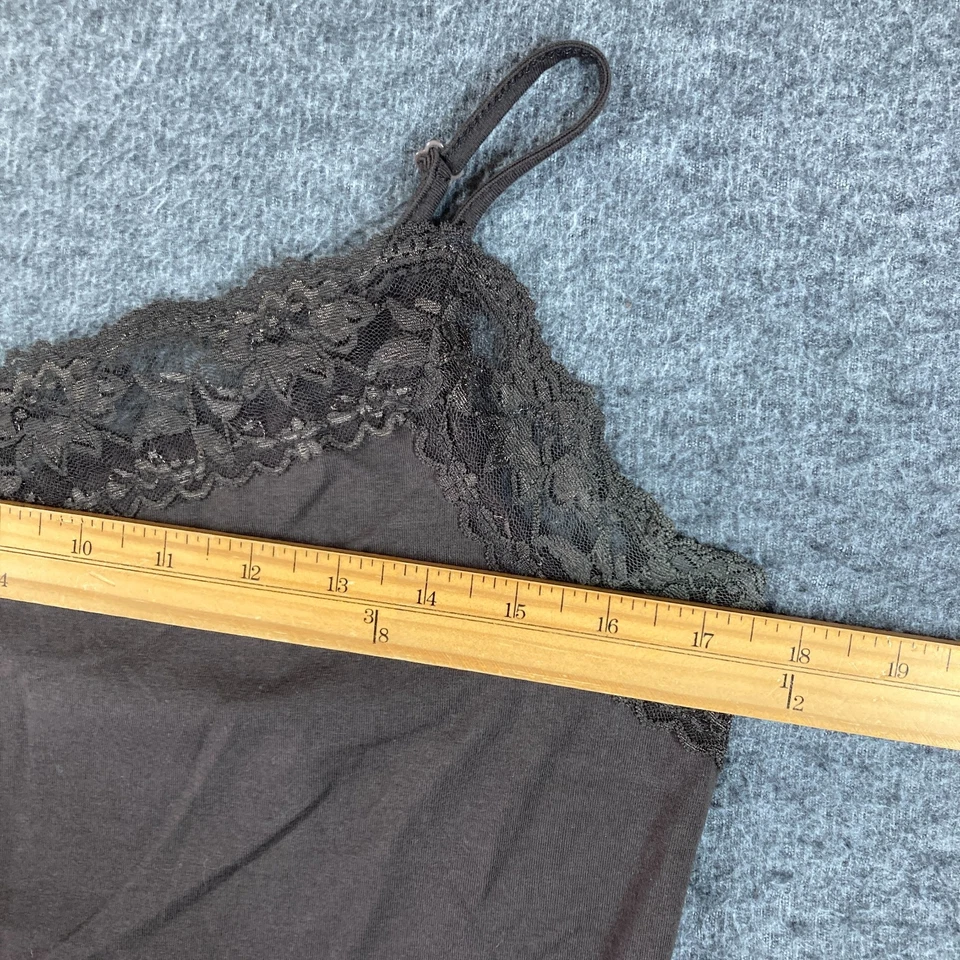 Camiseta sin mangas Van Heusen para mujer con ribete de encaje y correa de espagueti marrón talla mediana Y2k Foto 2 de 4