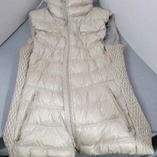 Calvin Klein Women's Performance Puffer Vest Champagne With Gold Trim, Large