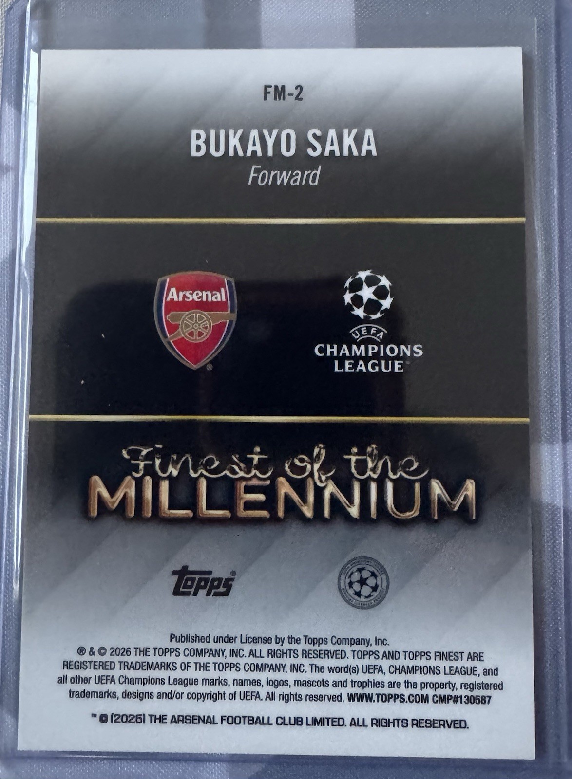 Topps Finest 2026 UCL Bukayo Saka Arsenal Finest Showmen x2/ Millennium x2 Lot4 view 2