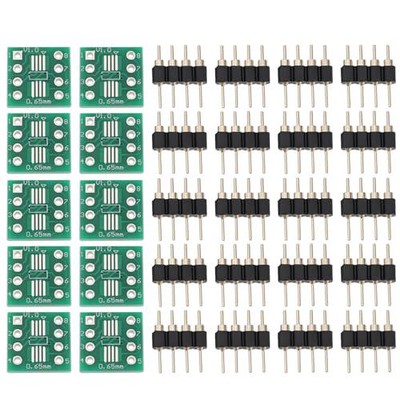 10 Stück MSOP8 SOP8 SOIC8 zu DIP8 Konverter Platine mit 4pin vergoldetem Pin für
