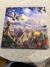 Thomas Kinkade Disney Pinocchio Canvas Picture Geppetto Framed Wall Art 17”