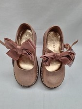 Next Pink Metallic Girls Bow Shoes Size EU 25.5 UK 8 BNWT