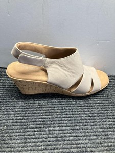 Rockport Briah Sling Shoes Womens Size 9M Beige Leather Wedge Sandals Comfort