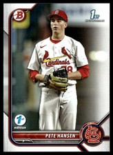 PETE HANSEN 2022 BOWMAN DRAFT 1ST EDITION ST. LOUIS CARDINALS #BD-128 1ST BOWMAN