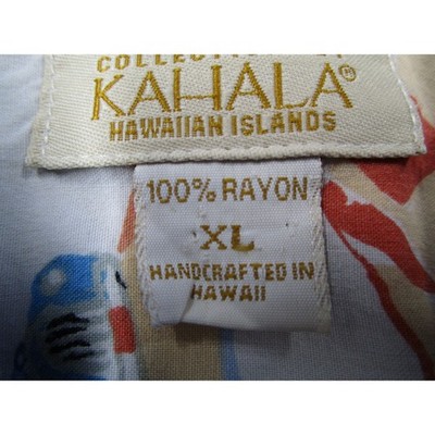 Kahala John Severson Hawaiian Shirt Mens XL Blue Rayon Aloha