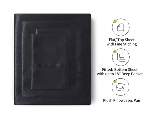 Silk Satin Sheets, Queen Size Satin Bed Sheet Set with Deep Pockets, Cooling ... - Picture 2 of 8