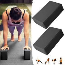 2 Pack EVA Foam Yoga Blocks High Density Non-Slip Exercise Pilates Fitness Brick
