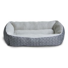 Large Dog Bed, Bolster Dog Bed for Large Dogs, 36" x 27", Black and Gray