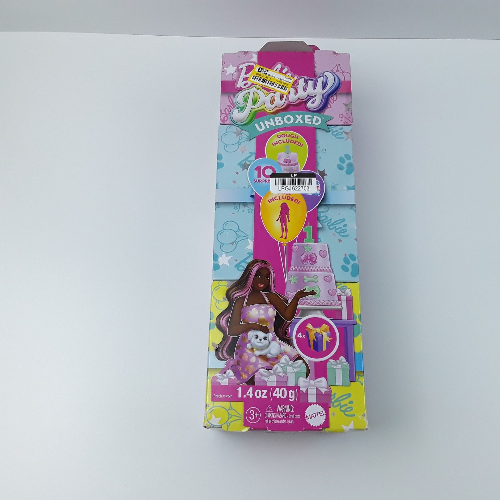 Mattel Barbie Party Unboxed Pet Birthday Series Doll Set Toy