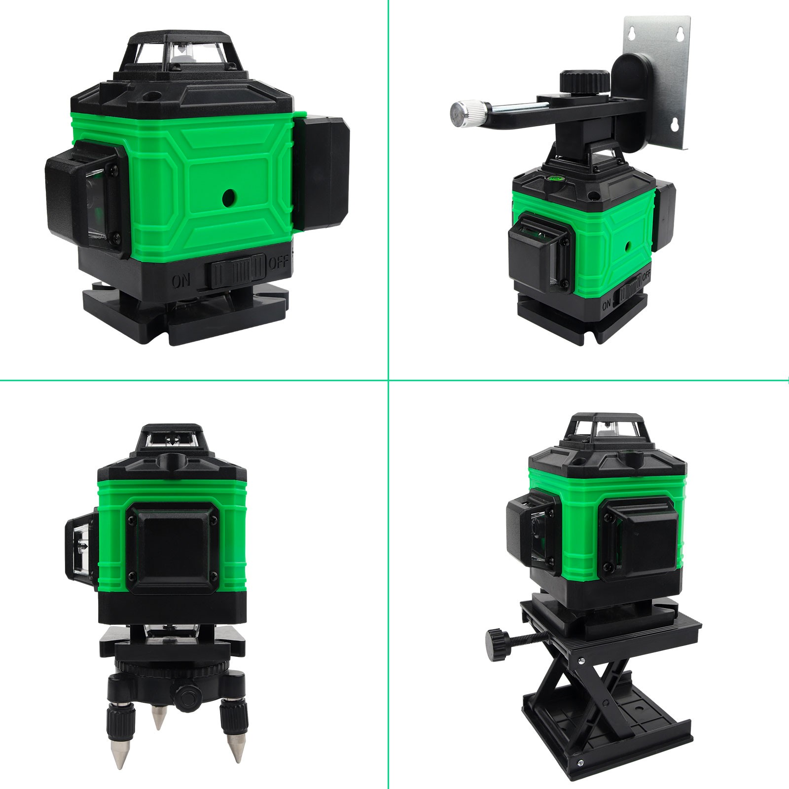 16 Lines 4D Green Laser Level 360° Fast Auto Leveling Rotary Cross Line ...