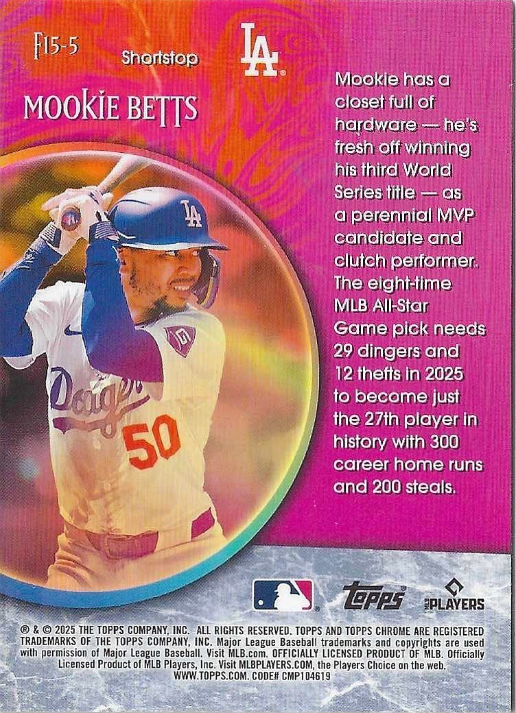 2025 Topps Chrome Mookie Betts Fortune 15 Insert #F15-5