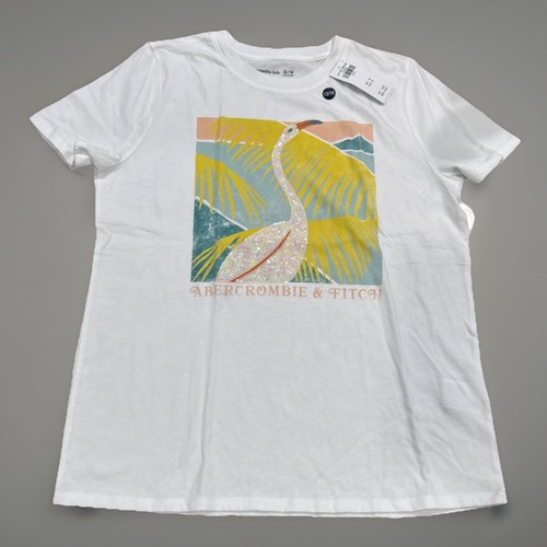 Abercrombie Kids Girls Graphic Tshirt Flamingo Sequins New With Tags 13/14