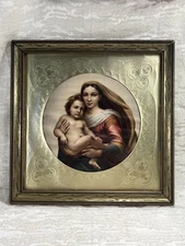 Vintage Sistine Madonna by Raphael Framed Lithograph C & A Richards - 8578