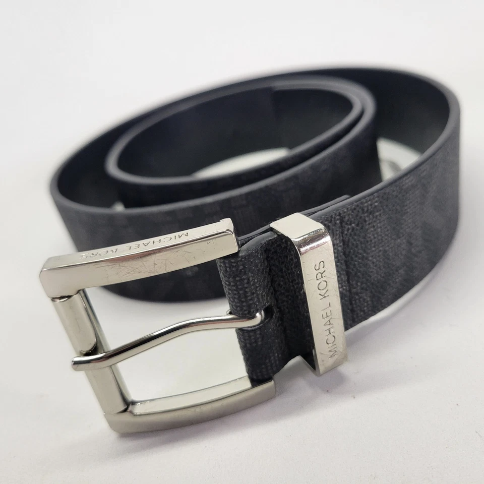 Cinturón Michael Kors Signature 34 M Hebilla Rodillo Negro 553143 Foto 4 de 4