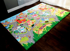 100 Genuine Baby Care Play Mat-Large Playful-Zoo Town -82" x 55"-Reversible
