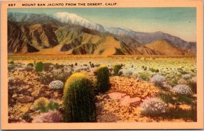 Longshaw Card Co Mount San Jacinto From The Desert Postcard Unposted CA 897