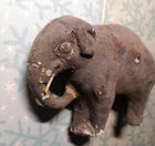 Elefant , antike Krippenfigur aus Pappmache ? Gips ? 15,5cm lang x 10 cm hoch