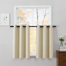 Blackout Curtains Short 36 in 42W x 36L Cream Pack 2