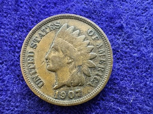 1907 Indian Head Cent Penny – Exact Coin Shown -Very Good – Circulated -FREESHIP