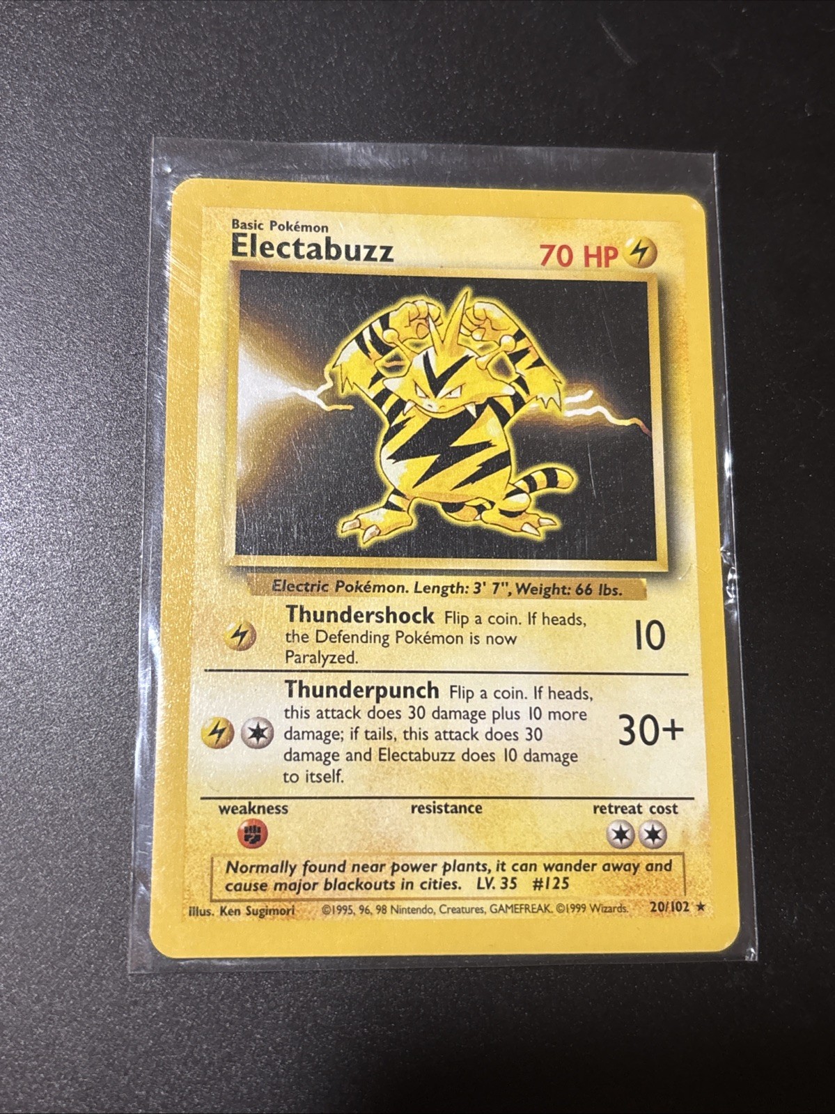 Pokémon TCG Base Set Electabuzz 20/102 Unlimited Regular Rare Card Nm Near Mint