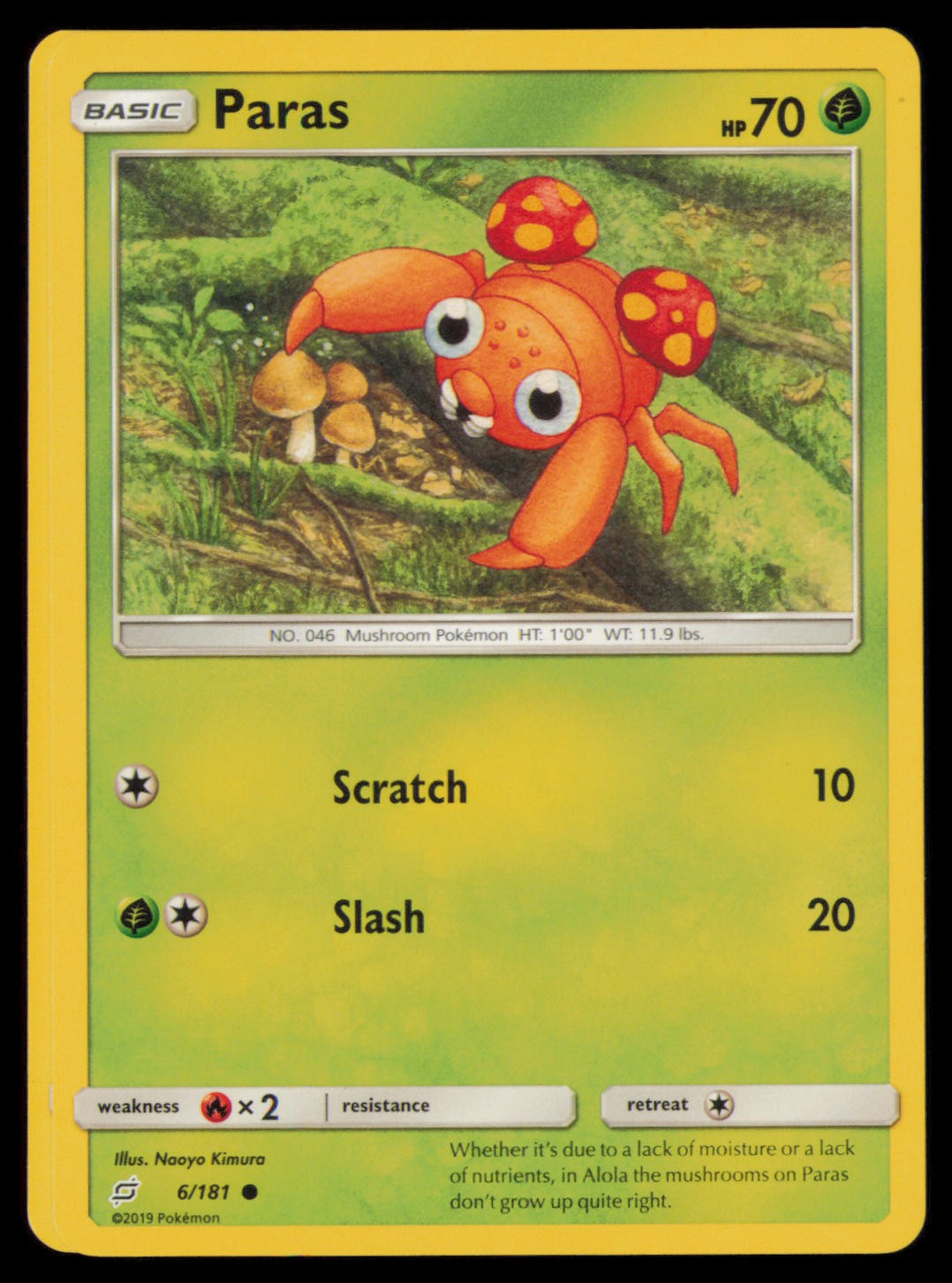 Paras 6/181 Common Team Up Pokemon Near Mint