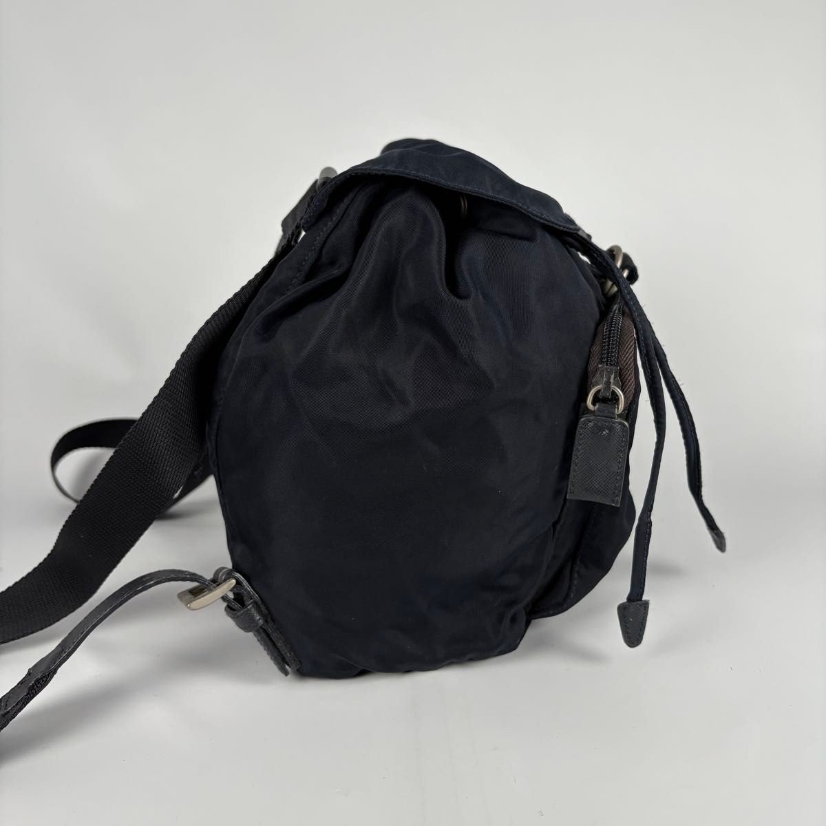 PRADA backpack tessuto nylon triangular logo navy… - image 8