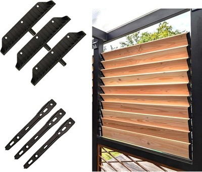 Outdoor Sunblind Bracket Kit Black 48in 2 Pack