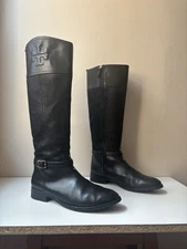 tory burch knee high boots Black Leather Size 9.5 M