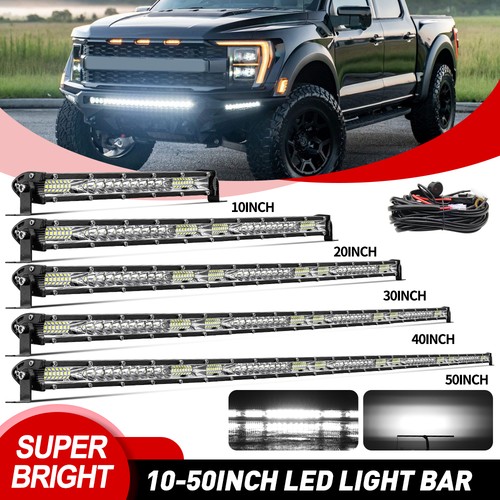 10“ 20 30" 50" Slim LED Light Bar Spot Flood Combo Beam Driving Offroad SUV ATV - Bild 1 von 14