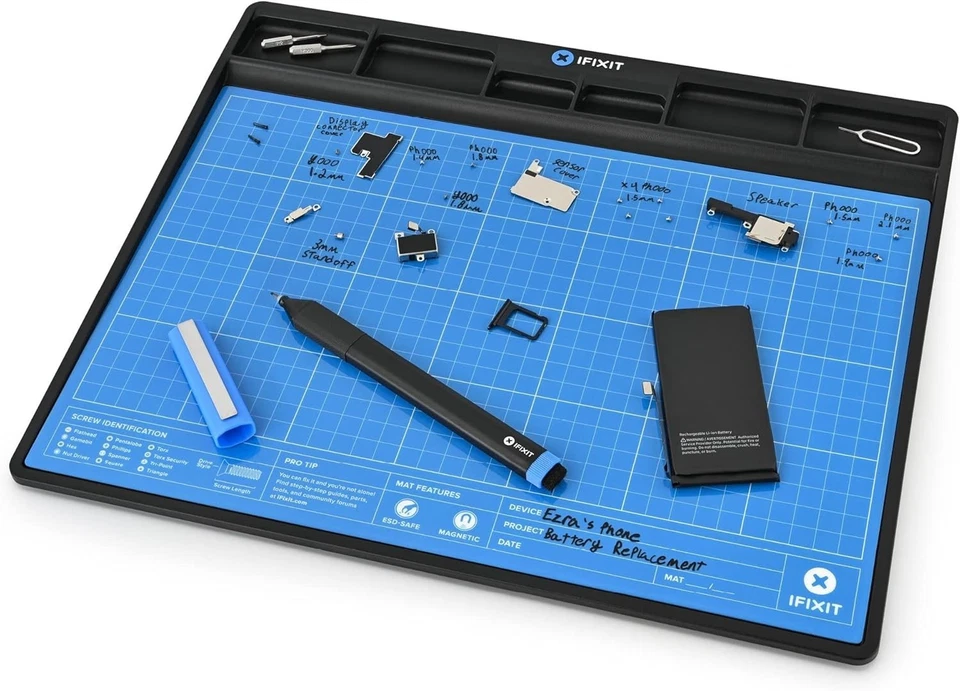 iFixit FixMat - Tornillos de reparación electrónicos magnéticos y organizador de piezas Foto 2 de 4