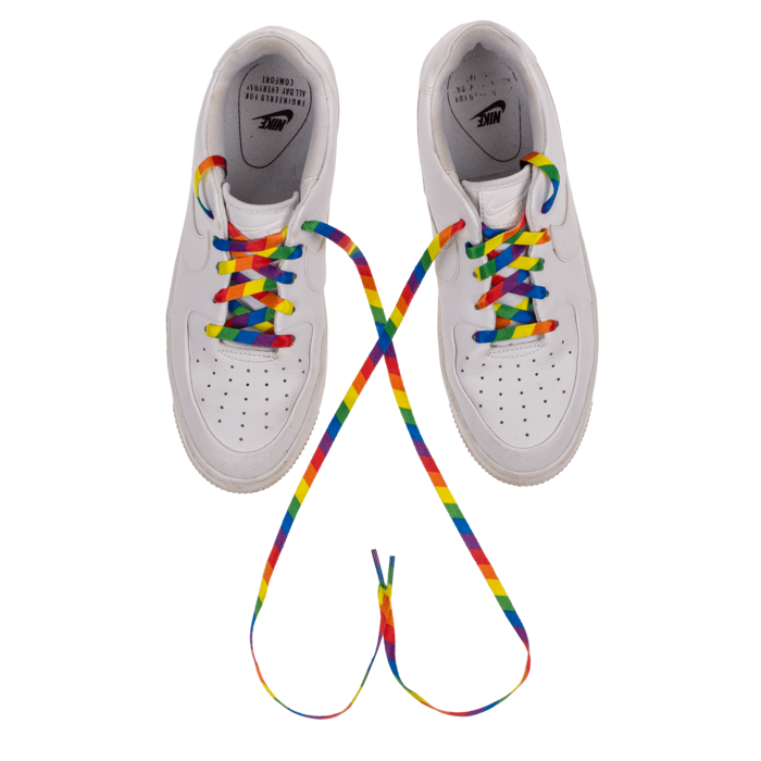 1x Pair Rainbow Gay Pride Shoe Laces~Trainers~Sneackers~LGBTQ+ 140cm  Long~NEW