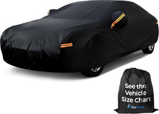 10-Layer Waterproof Car Cover for All Weather - Fits Sedan  Hatchback, Black