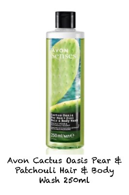 Avon Cactus Oasis Pear & Patchouli Hair & Body Wash 250ml
