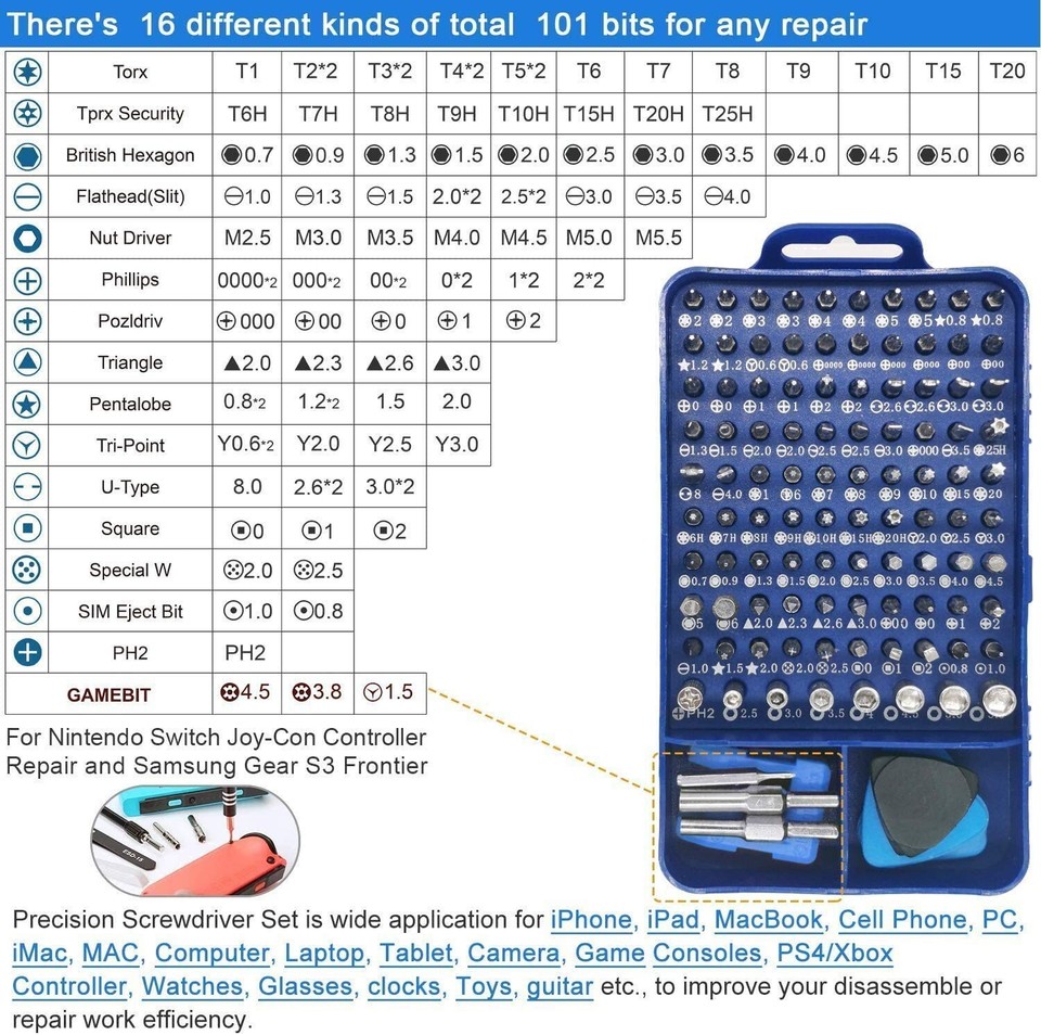 155 PC Professional Repair Tools Set Kit for iPhone Tablets Cell Phone