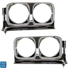 1970 Skylark Gs Headlamp Headlight Light Bezels Gm 1230765 1230764 Pair New
