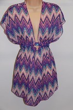 NWT Miken Swim Swimsuit Bikini Cover Up Dress Tunic Size S Multi color