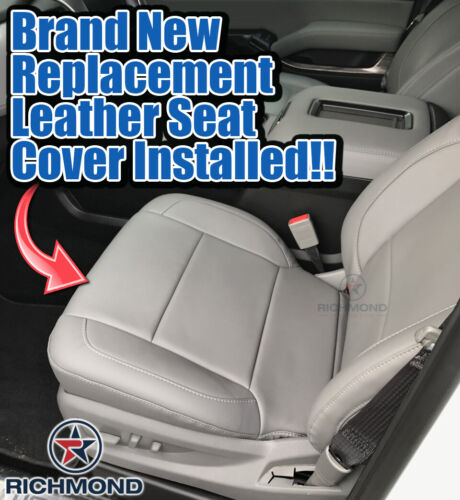 2018 2019 Chevy Tahoe Suburban Lt Ls Driver Side Bottom Leather Seat Cover Gray - 2018 Tahoe Leather Seat Covers