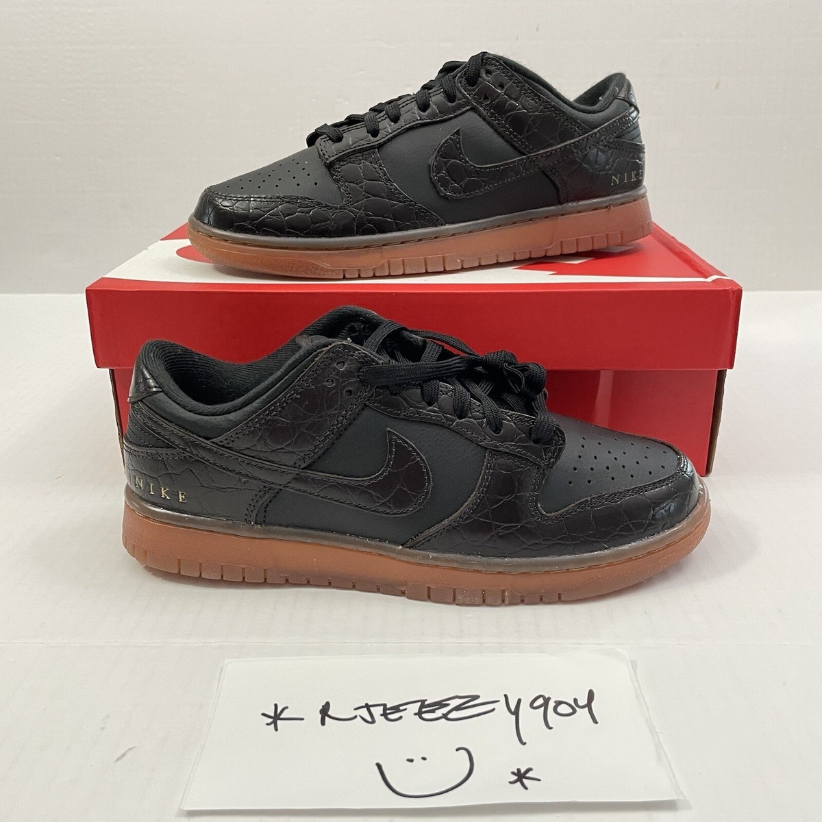 DS Mens Size 7.5 | Nike Dunk Low SE Chocolate Croc Shoes