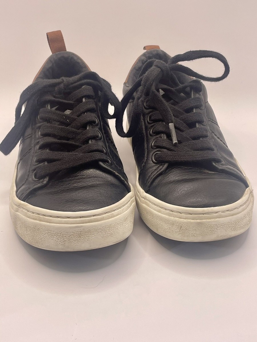 Old Navy Youth Boys/Girls Black Faux Leather Sneakers Tie Shoe
