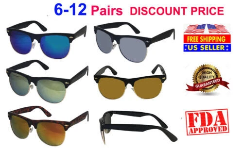 Clubmaster Plastic Mirrored Sunglasses for Men