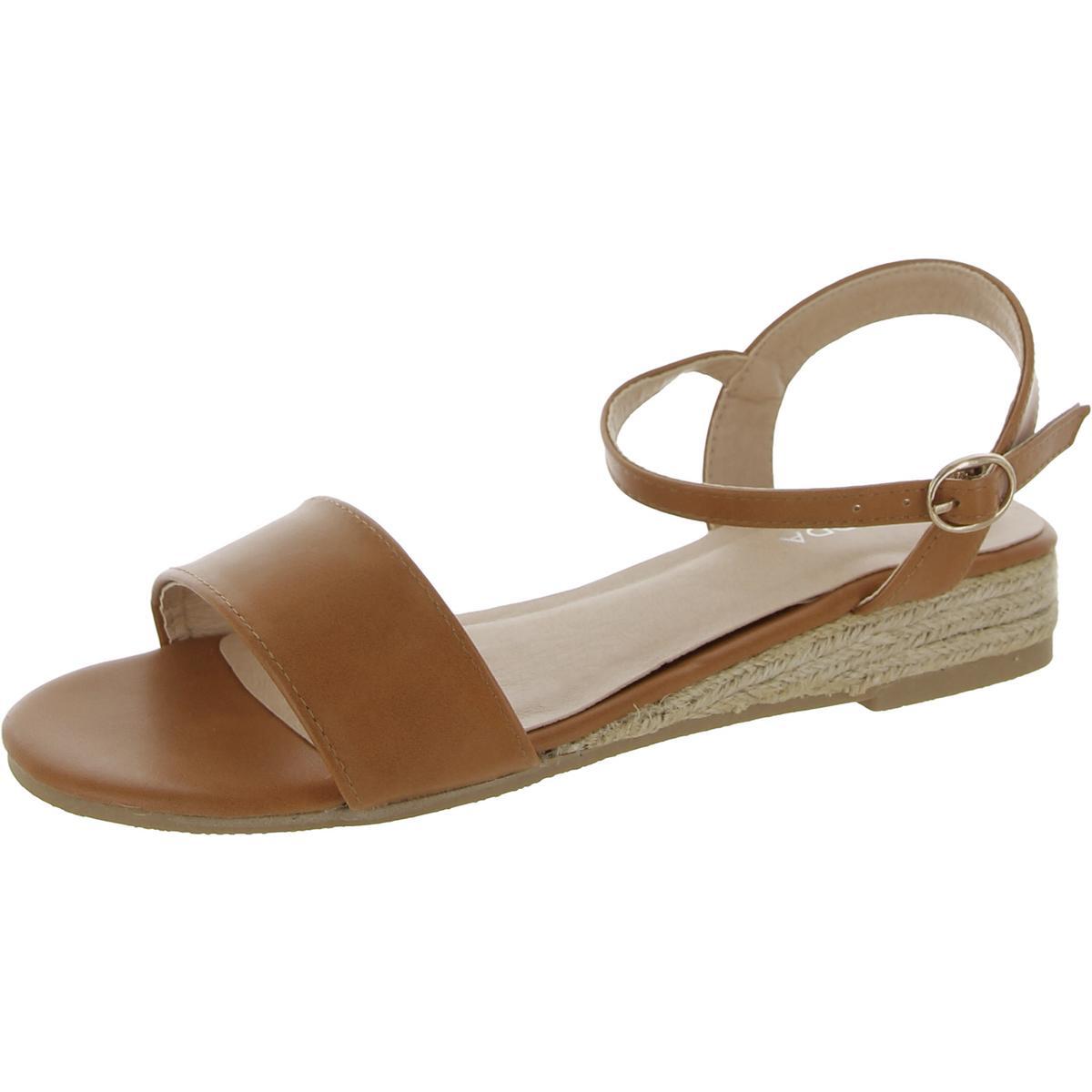 Женские босоножки на танкетке Top Moda Ulana Tan на низком каблуке 8 средних размеров (B, M) BHFO 9278