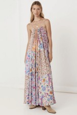 NWT Spell & the Gypsy Collective Renew Patchwork Strappy Dress Spring Sz M