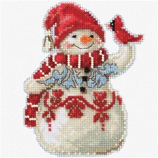 Winter Wonderland Cross Stitch Ornament Kit - Snowman  Cardinal 2019 by Jim Sho
