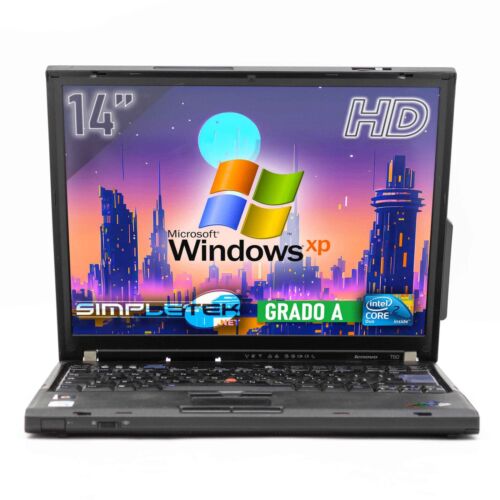 Lenovo T60 14 " Wind XP RAM 4GB HDD 320GB Portable Layout Italian Player..32BIT - Picture 1 of 9